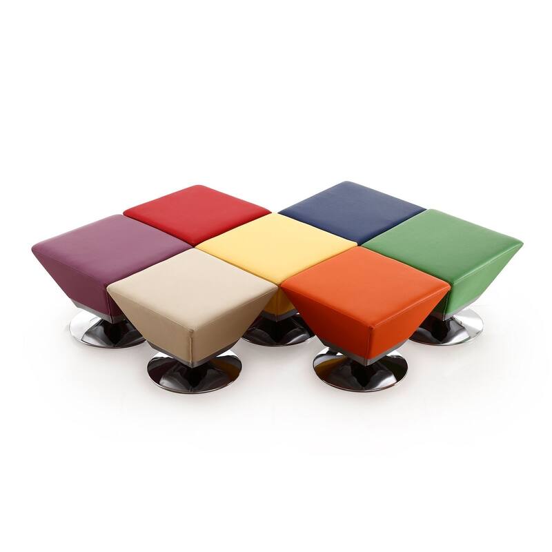 Diamond Swivel Ottoman Set of 7 in Multi Colors