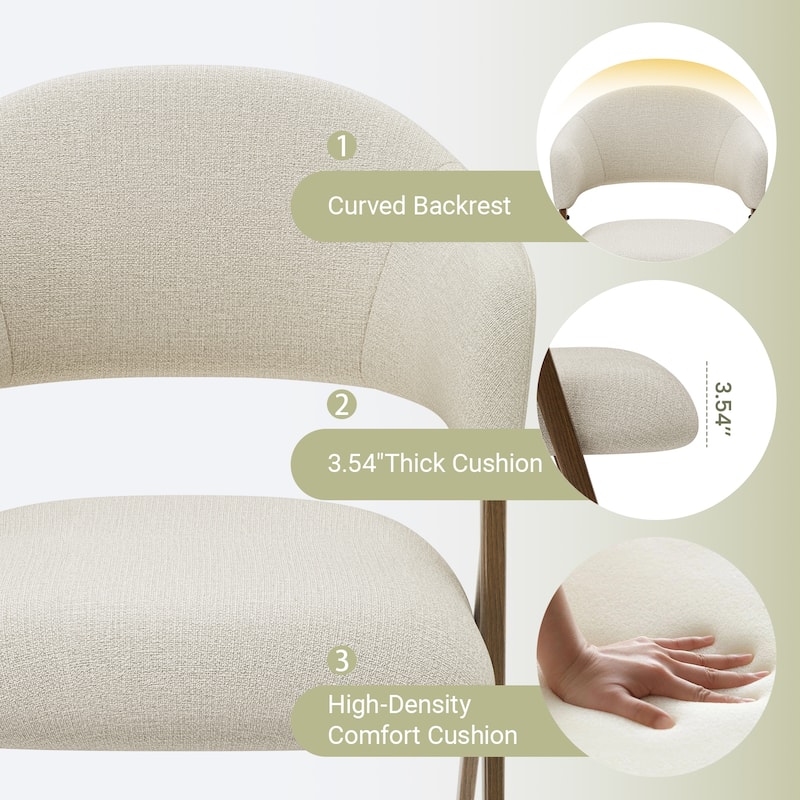 Modern Reclining Dining Chairs， 135° Back & 18.9" Wide Seat with Thick Cushion