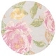 preview thumbnail 9 of 9, SAFAVIEH Handmade Glamour Mazal Floral Wool Rug 6' Round - Pink/Grey - Round