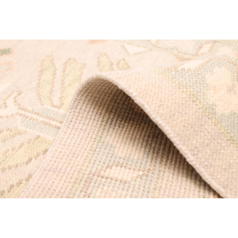 ECARPETGALLERY Hand-knotted Modern Oushak Light Grey Wool Rug - 9'2 x 12'2