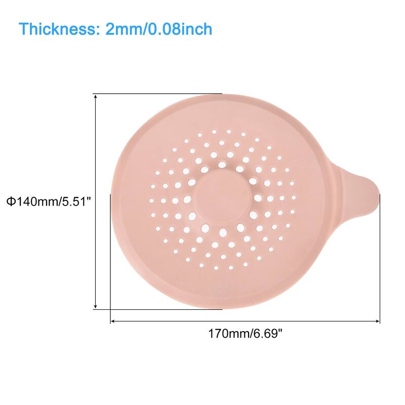 Hair Drain Catcher, 5.51inch Tub Drain Covers Protector with Handle - Pink - 2Pcs