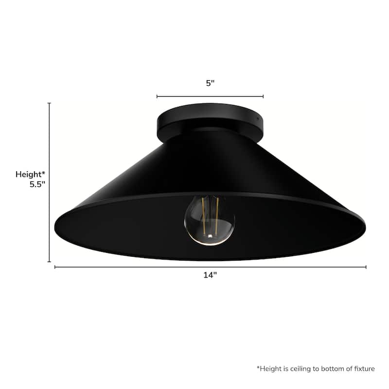 Hunter Skyflow Outdoor 1-Light 14" Flush Mount Ceiling Light - Transitional, Modern Rustic - Wet-Rated!