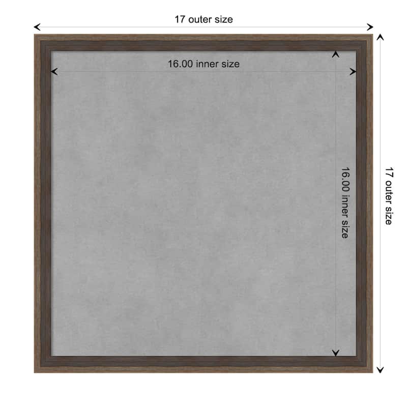 Amanti Art Hardwood Wedge Mocha Framed Magnetic Board - Board Size 16x16