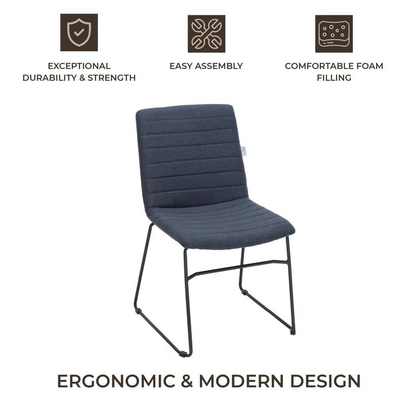 Zylar Modern Leather Guest Chair with Lumbar Support, Stainless Steel Base, High-Density Foam, Floor Protectors, 300 lb Capacity