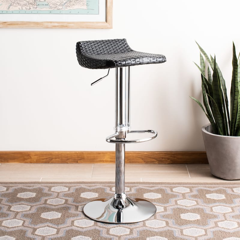 SAFAVIEH Debby Black Adjustable 24-32.5-inch Swivel Bar Stool - 0 - 15Wx17Dx26H