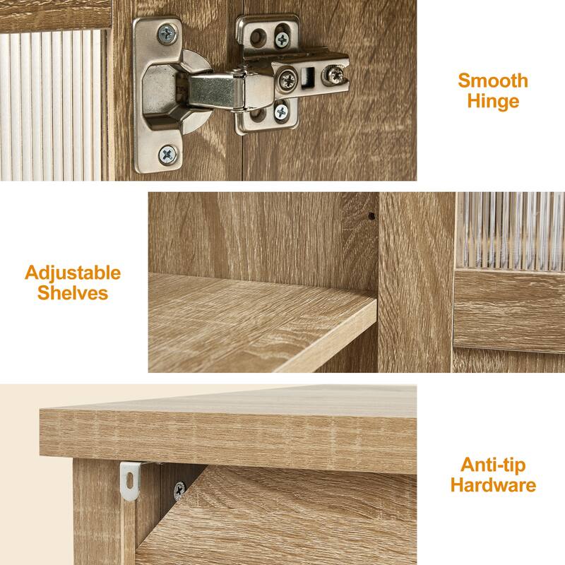 4-Door Storage Cabinet with Adjustable Shelves