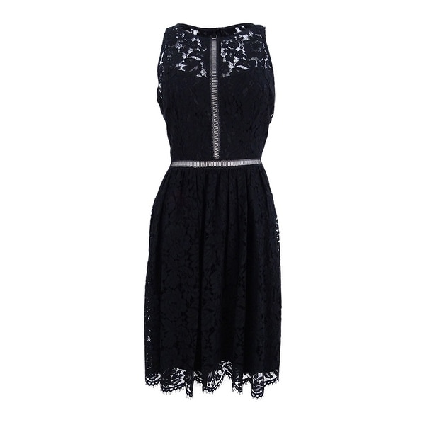 adrianna papell black lace dress