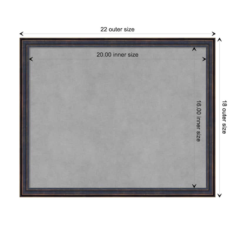 Amanti Art Dark Bronze Scoop Framed Magnetic Board - Board Size 20x16