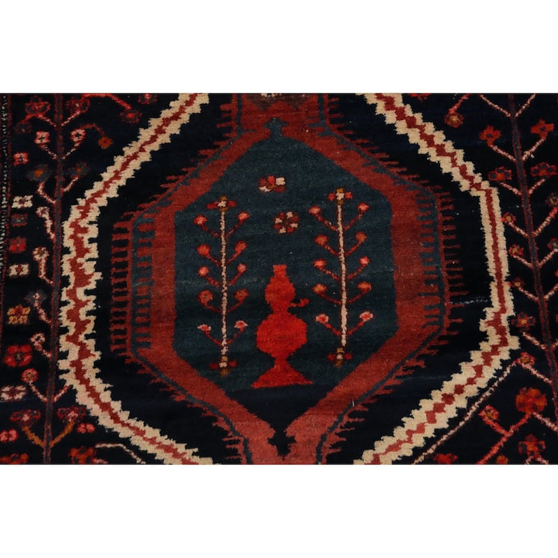 Hand Knotted Oriental 100% Wool Carpet Traditional Tribal Navy Blue & Blues Bakhtiari Area Rug - 11' 5'' X 6' 1''