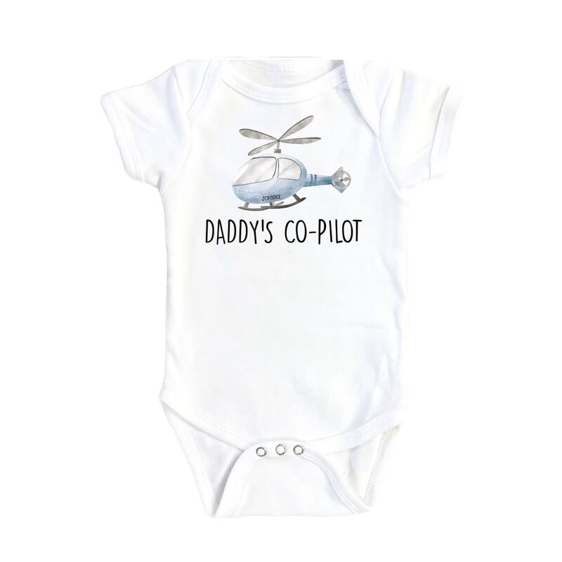 Helicopter Copilot - Baby Boy Girl Clothes Infant Bodysuit Funny Cute Newborn - Blue - 0-3M
