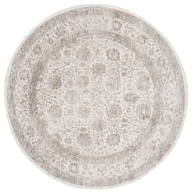 SAFAVIEH Mason Mafalda Vintage Rug - 6'3" Round - Ivory/Beige Grey