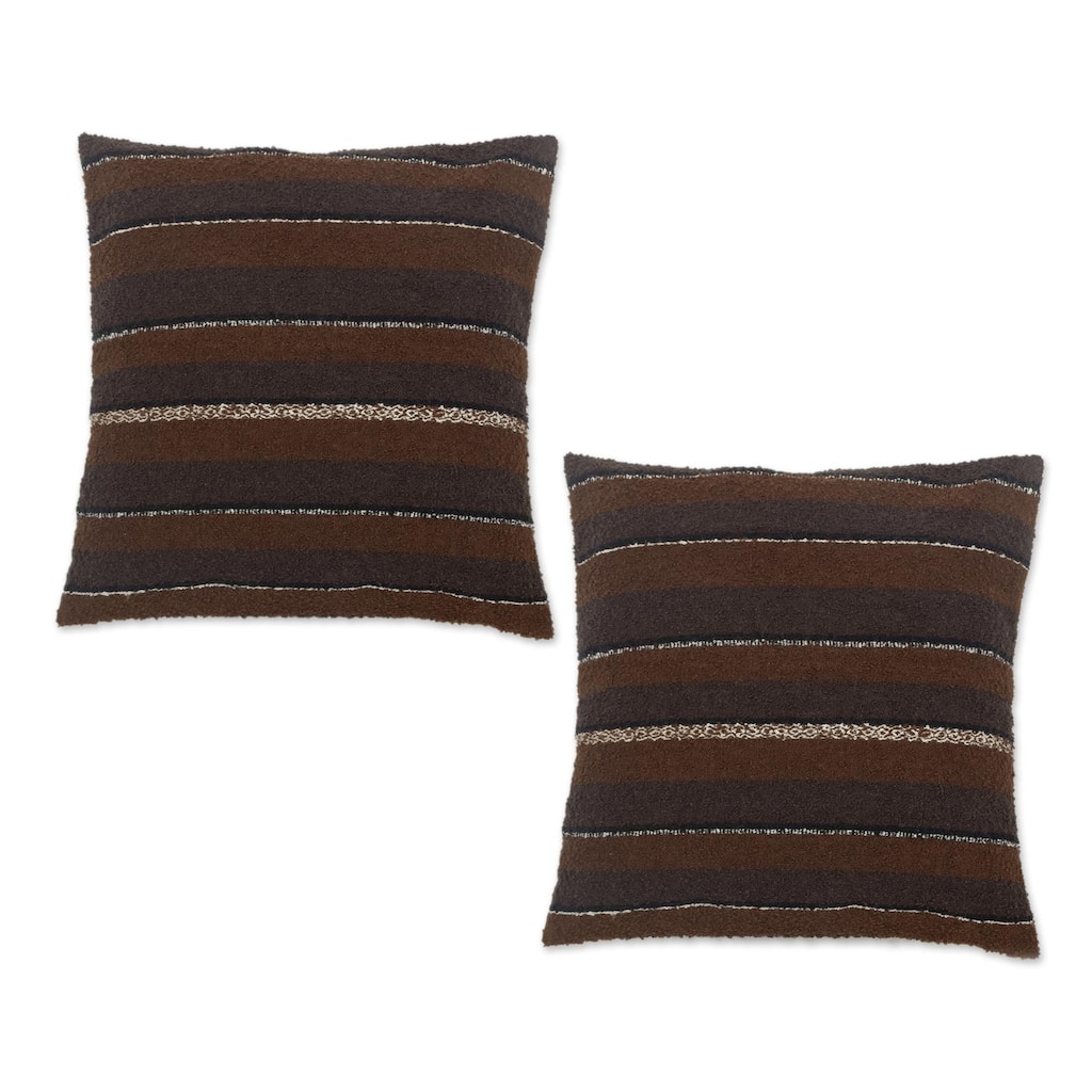 Novica Handmade Soft Brown Cushion Covers (Pair)
