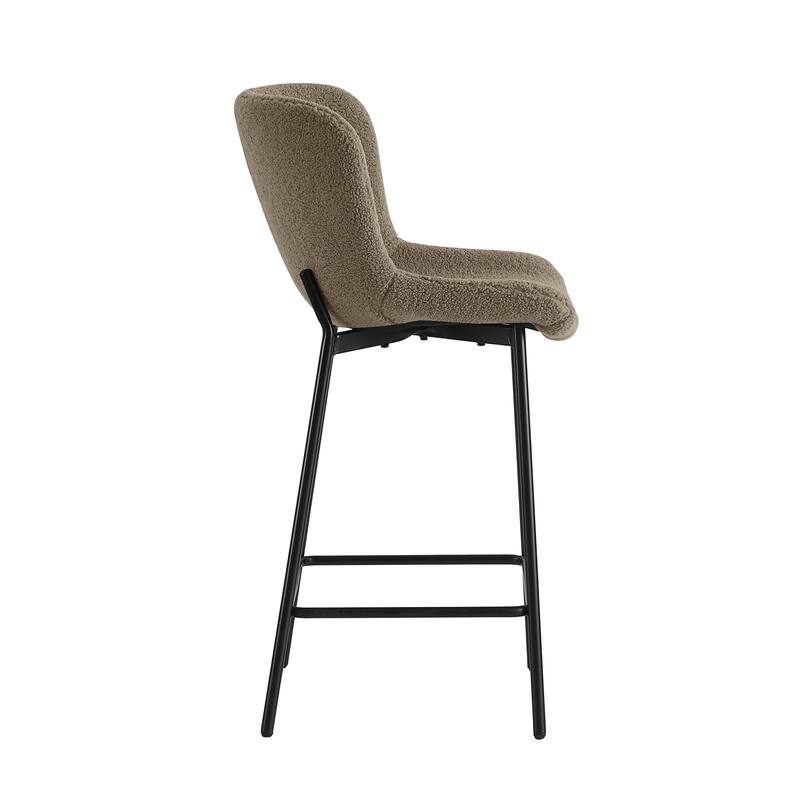 Porthos Home Miro Fabric Counter Height Bar Stools with Steel Legs, Set of 2