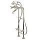 preview thumbnail 11 of 14, Kingston Brass Traditional Freestanding Tub Faucet with Supply Line and Stop Valve Polished Nickel