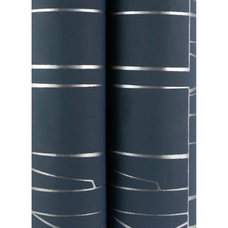 A-Street Prints Huntington Indigo Geometric Stripe Wallpaper