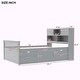 preview thumbnail 33 of 52, Captain Platform Bed Frame with Storage Bookcases, Shelves & Four Drawers