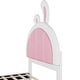 preview thumbnail 18 of 16, Twin Size Upholstered Platform Bed with Rabbit Shaped Headboard