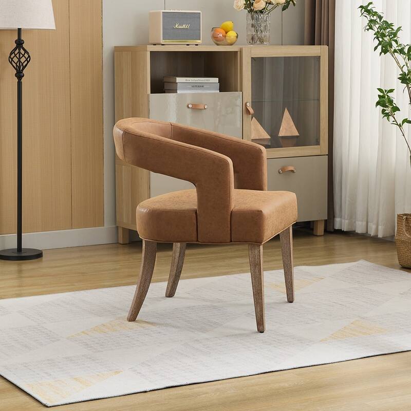 25.79" Wide Modern Barrel Open Back Upholstered Accent Chair