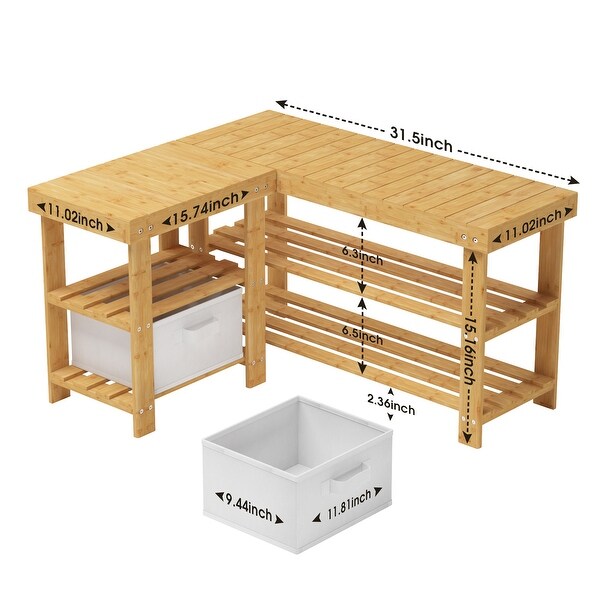 L shaped new arrivals shoe bench