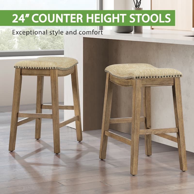 24" Saddle Stool (Set of 2)