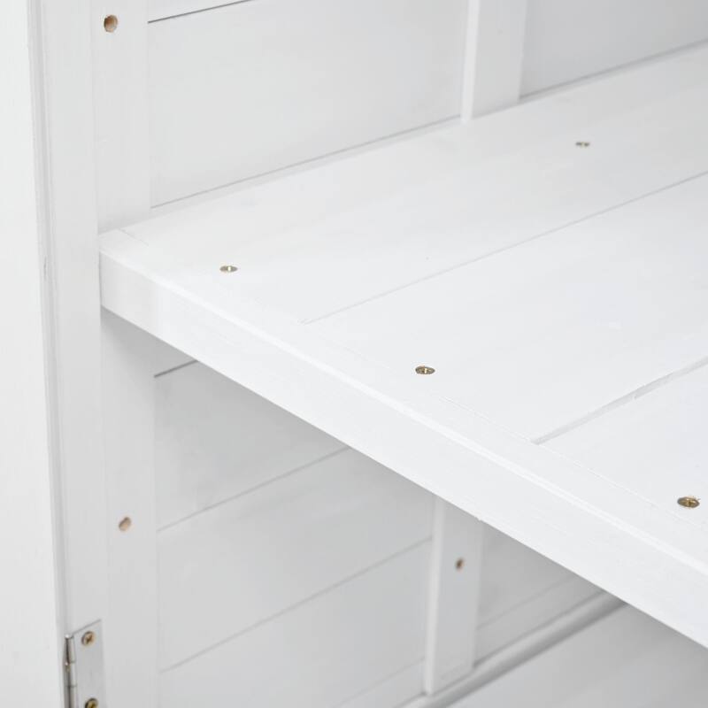 65.7'' Tall Garden Potting Bench - Patio Workstation with Hutch, 3 Shelves, 6 Drawers, 2 Cabinets & Side Hooks