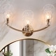 preview thumbnail 1 of 25, Fenro Modern 3-Light Luxury Brass Bathroom Vanity Light Textured Glass Wall Sconce L22"*W6"*H13" - 3-Light