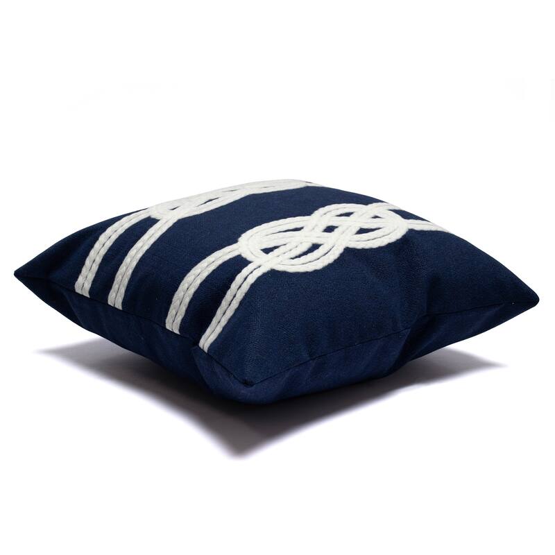 Liora Manne Visions II Double Knot Indoor/Outdoor Pillow Navy 20" Square