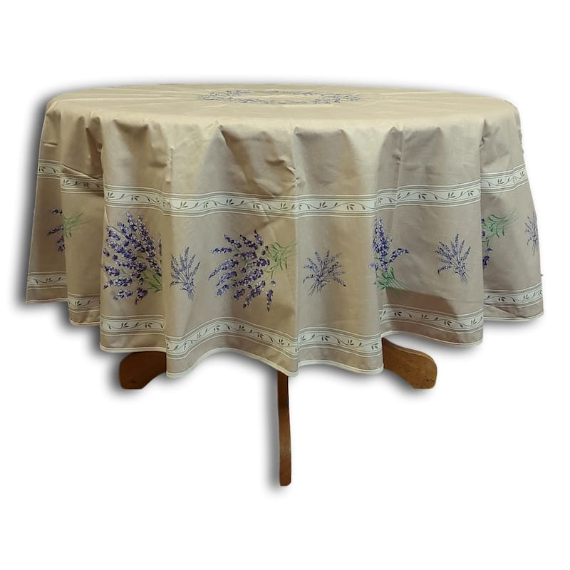 Wipeable Spill Resistant Provencal Cotton Cannes Collection Tablecloth