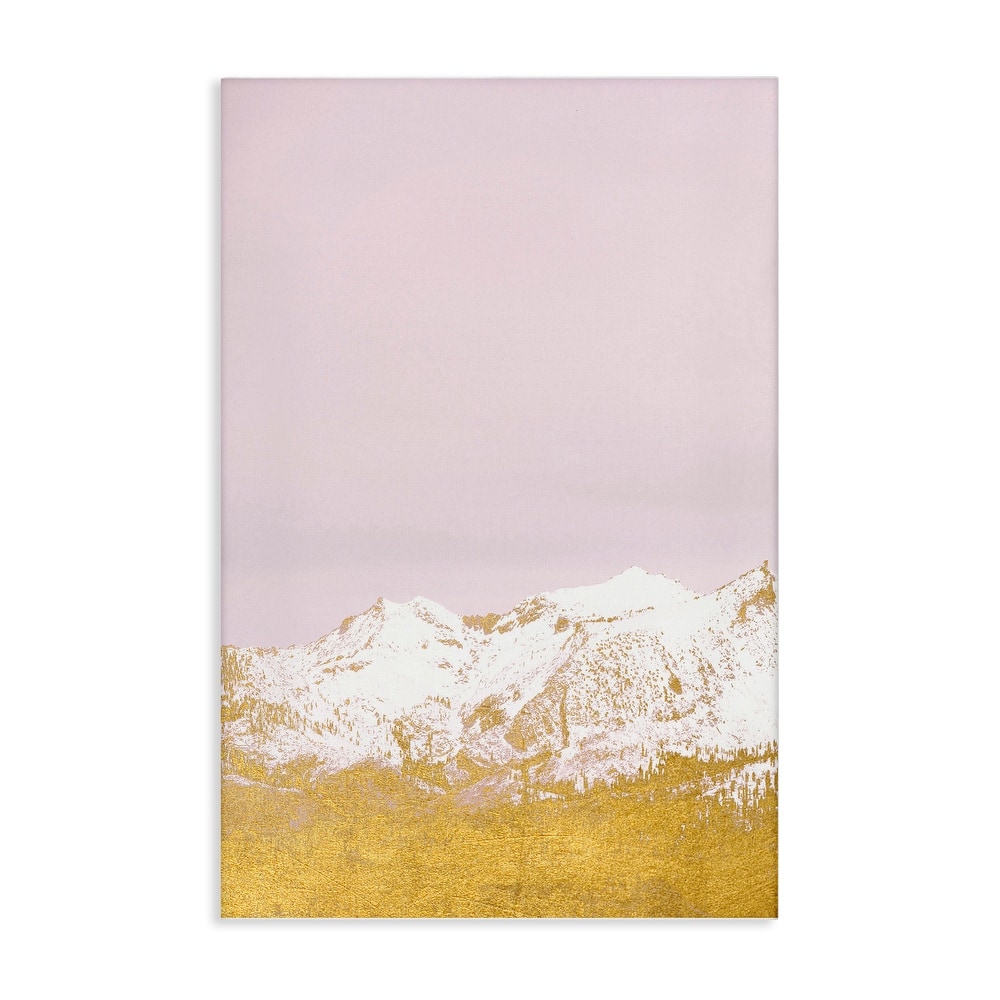 Stupell White Tipped Mountains on Pink Canvas Wall Art Design By Gemma Bardot
