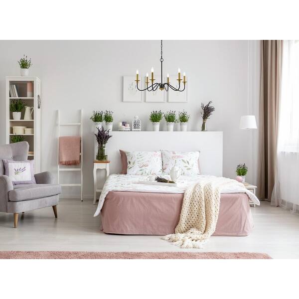 slide 2 of 8, Rohan Collection 6-Light Chandelier 30" W x 18" H - Brass and Black