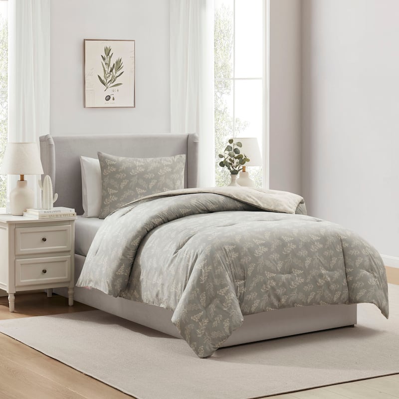 Empyrean 3PC Reversible Botanical Printed Comforter Bedding Set