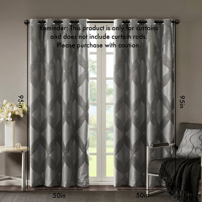 Ogee Knitted Jacquard Curtain Panel