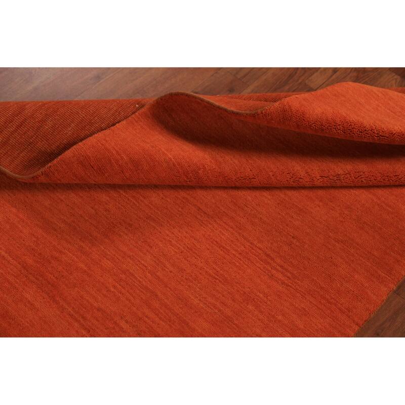 Orange Modern Gabbeh Oriental Rug Handmade Wool Carpet - 3'4" x 6'5"