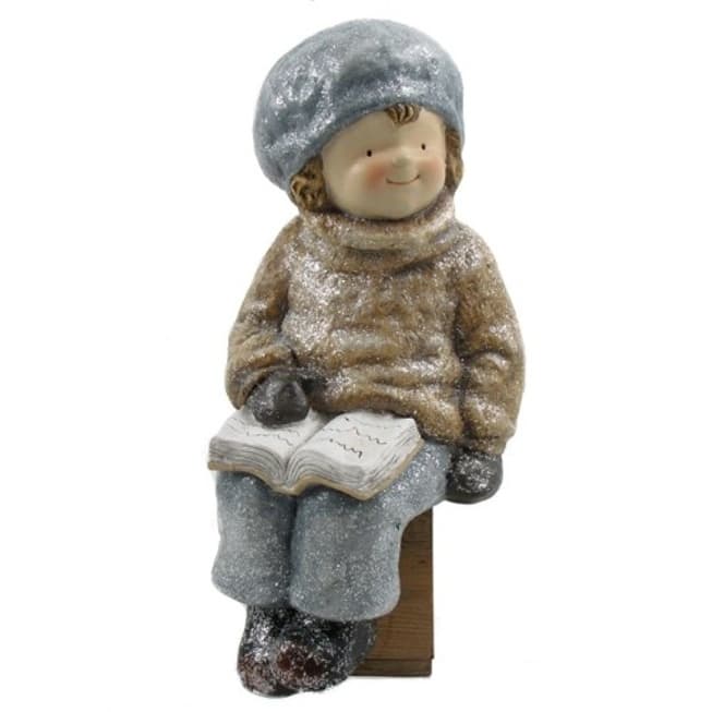 Set of 2 Sitting Tushka with Books - 8.25"x8.25"x17.25"T