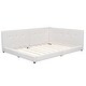 preview thumbnail 6 of 11, Beige Queen Size Upholstered Platform Bed w/ USB Ports Wood Ground Bed