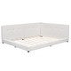 preview thumbnail 8 of 19, Queen Size Upholstered Platform Bed with USB Ports, Sturdy Wood Frame, Beige