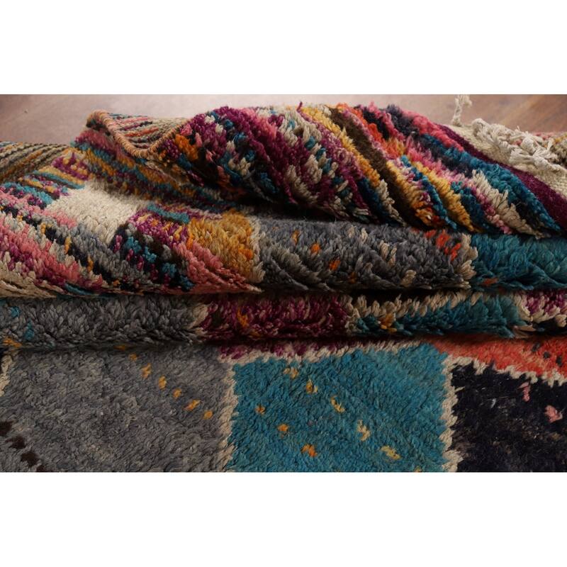Trellis Moroccan Area Rug Hand-Knotted Wool Carpet - 7'11" x 10'11"