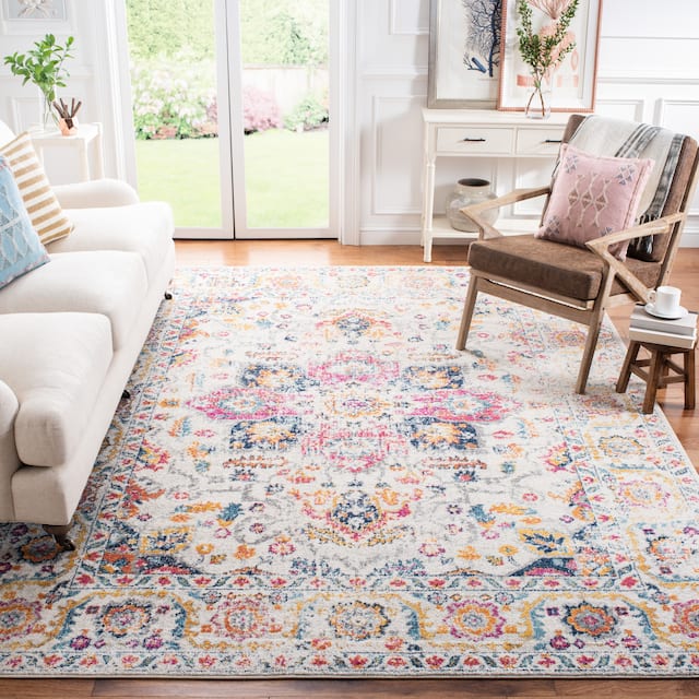 SAFAVIEH Madison Snowflake Medallion Rustic Farmhouse Distressed Rug