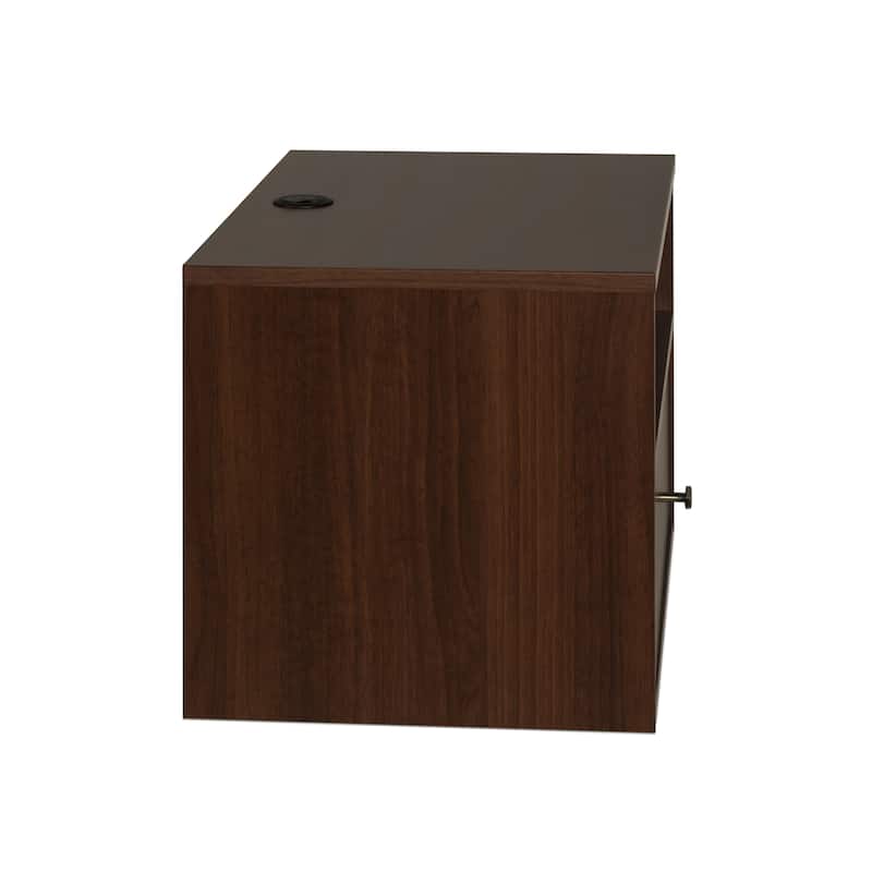 Prepac 1 Drawer Floating Nightstand with Open Shelf, Wall Mounted Nightstand, Contemporary Bedroom Furniture