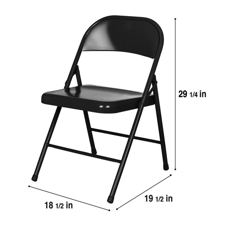 Hampden Furnishings Bernadine Basics Collection All Metal Folding Chair, Pack of 4