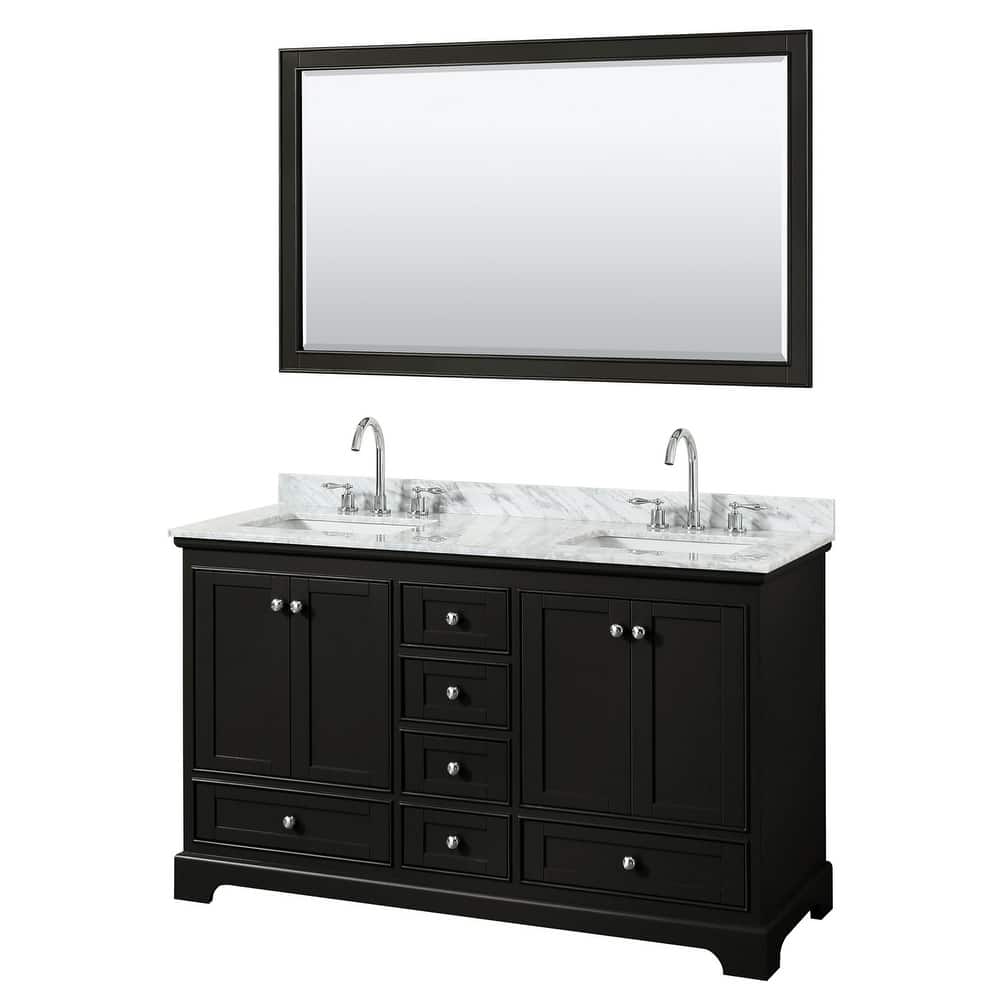 Wyndham Collection Deborah 60" Free Standing Double Vanity Set with