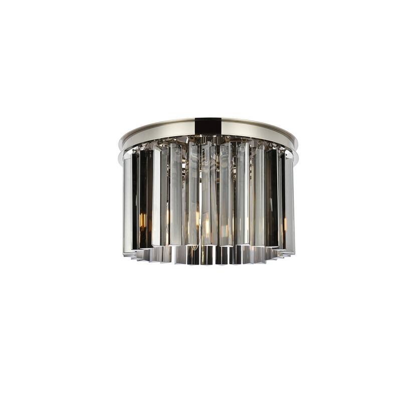 Royce Edge 3-Light Polished Nickel Flush Mount - polished nickel (royal cut silver shade crystals)