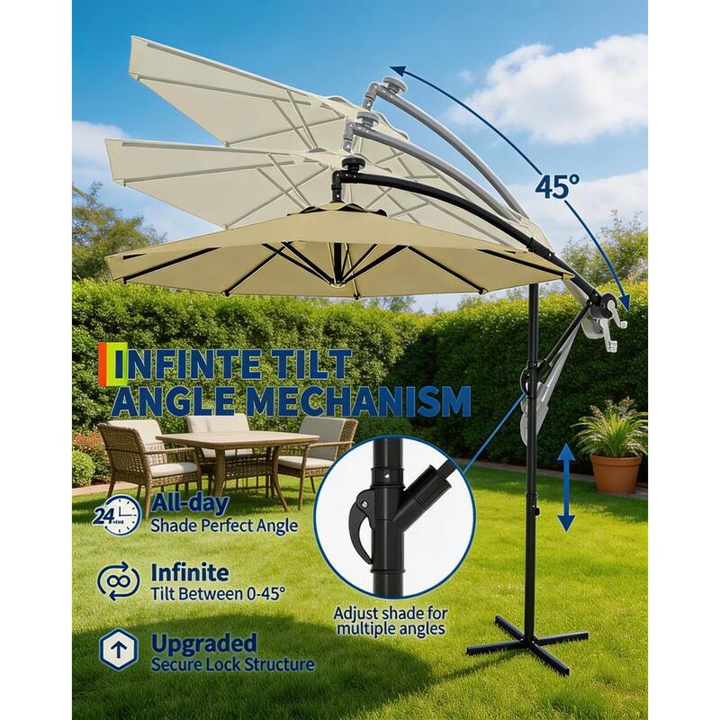 Cantilever Umbrella, with 360° Rotating
