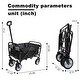 preview thumbnail 9 of 62, Foldable Wagon Cart with Strapping System, Utility Wagon Cart for Camping Shopping Sports Gardeing Fishing All-Terrain Wheels