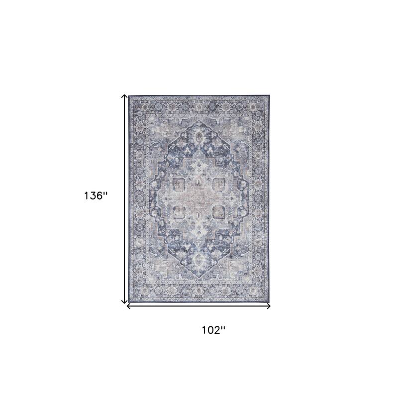 Power Loomed Distressed Floral Traditional Low Pile Area Rug - 136' X '102' X '0.25
