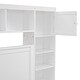 preview thumbnail 6 of 7, Queen Platform Bed Frame w/ Cabinet, Socket and Trundle Bed, White