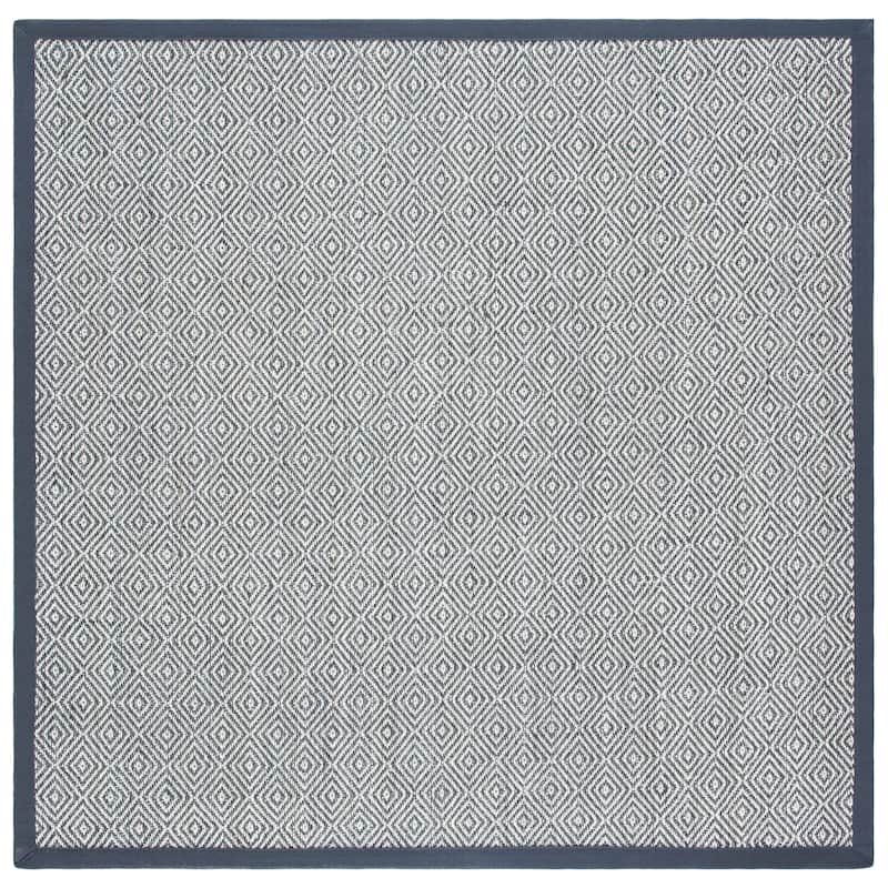 SAFAVIEH Natural Fiber Palma Jute Rug - 6' Square - Natural/Dark Grey