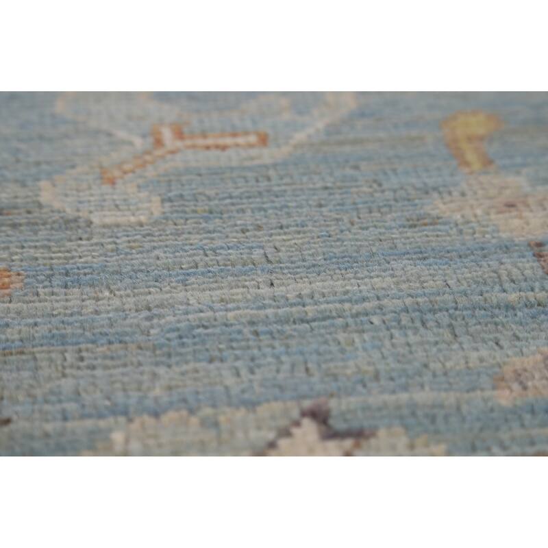 Hand Knotted Oriental 100% Wool Carpet Transitional All-Over Purples Oushak Area Rug - 9' 6'' X 8' 0''