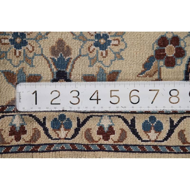 Traditional Floral Nain Foyer Rug Hand-Knotted Wool Carpet - 2'11" x 4'4"