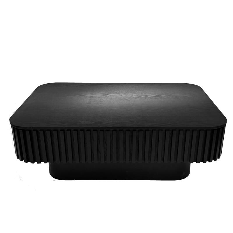 Fluted 38.6" Lift-top Coffee Table, Solid Wood Modern Accent Table with Storage and Adjustable Height